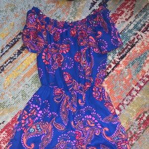 Vestique small off shoulder paisley romper